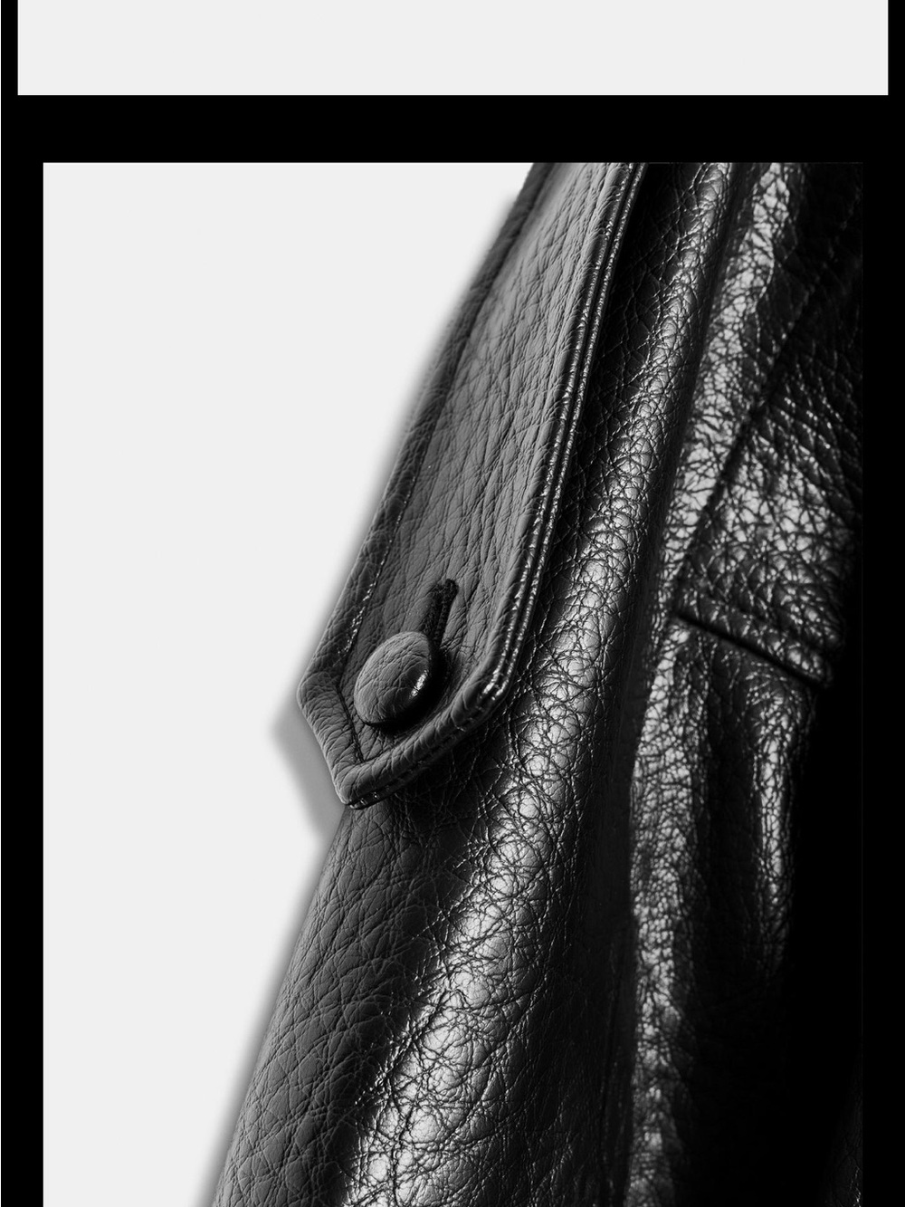 Zara Black Faux Leather Bomber Jacket with High Collar - Picture 5 of 5